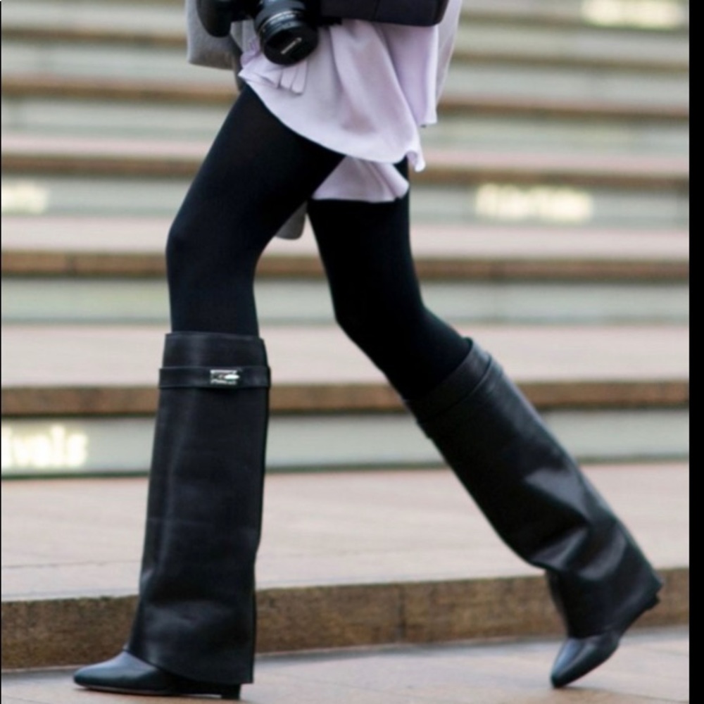 Givenchy Shark Lock Tall Boots in black, size 36